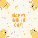 Joyeux anniversaire avec des chats color&eacute;s